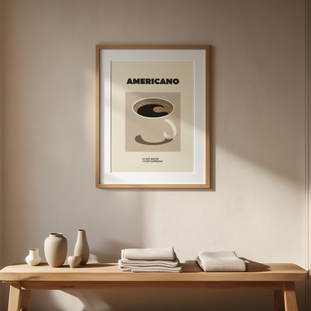 Americano – Sleek Minimalist Coffee Wall Art Poster