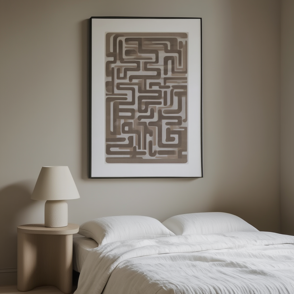 Muted Symmetry – Geometric Abstract Art Print - Hakyarts