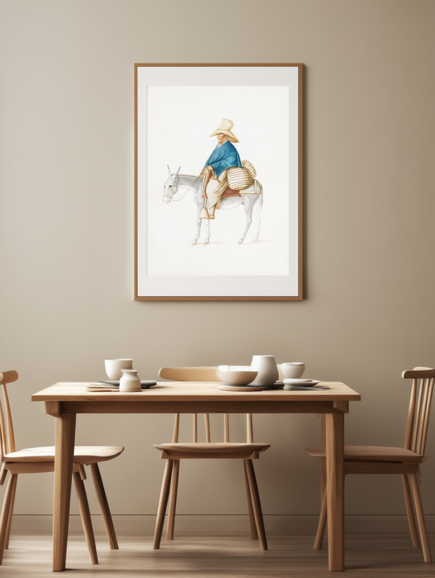 Francisco Fierro - Man on Mule Loaded Saddlebacks Poster