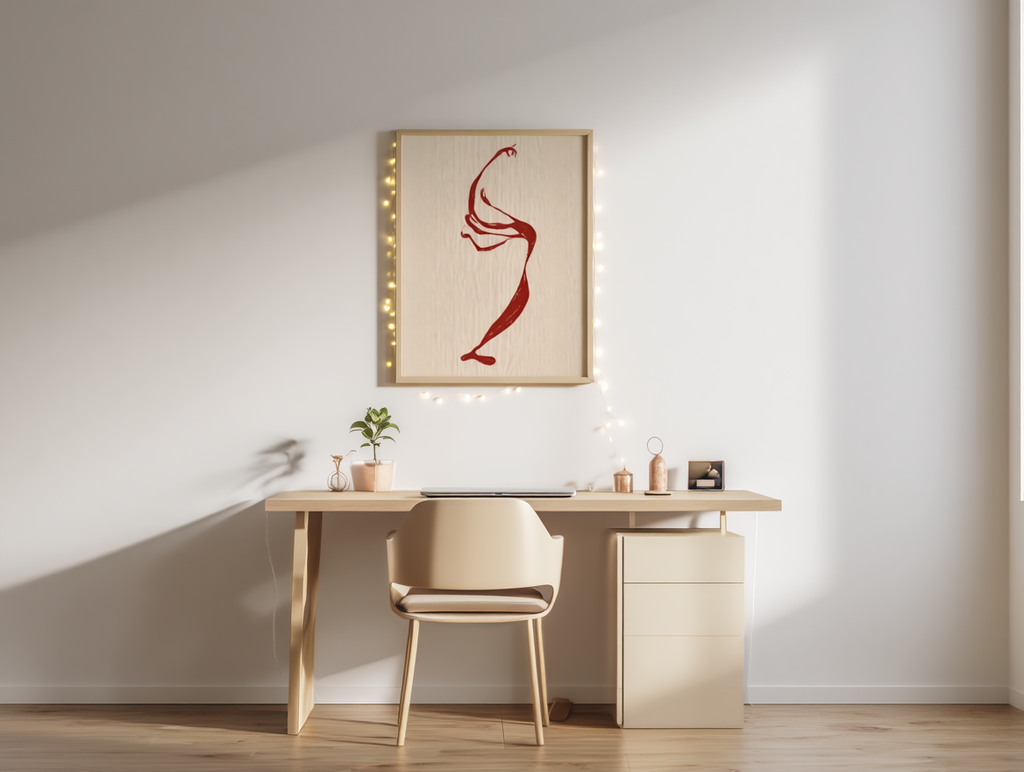 Abstract Line Dancing Figure – Contemporary Print
