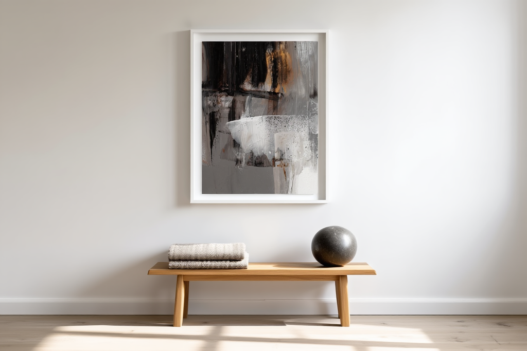 Grey Brush Stroke No 1 Poster