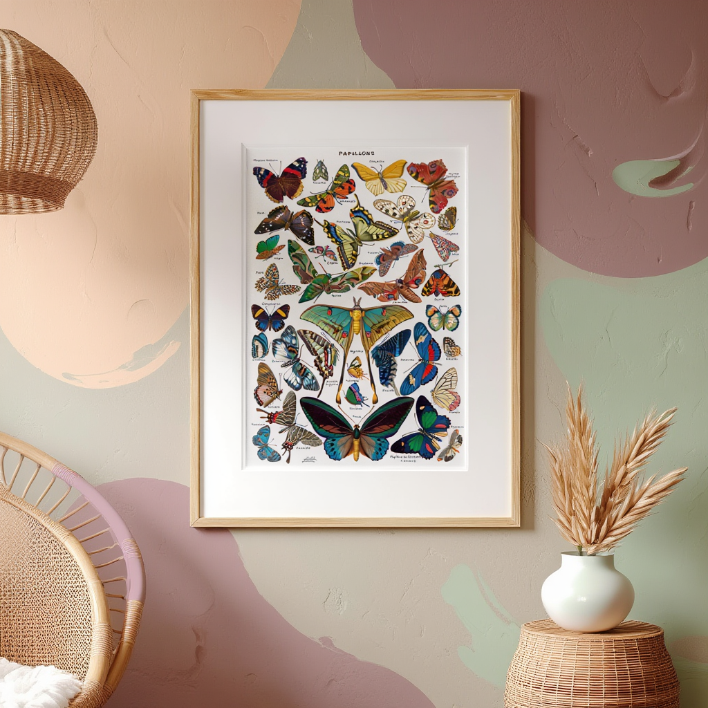 Adolphe Millot - Papillons Poster