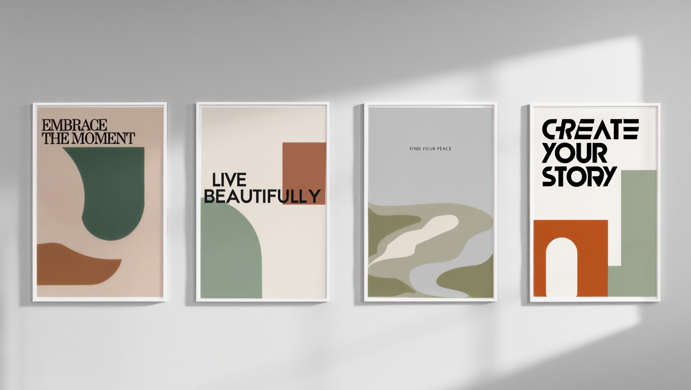 Everyday Affirmations – 4 Modern Typography Prints