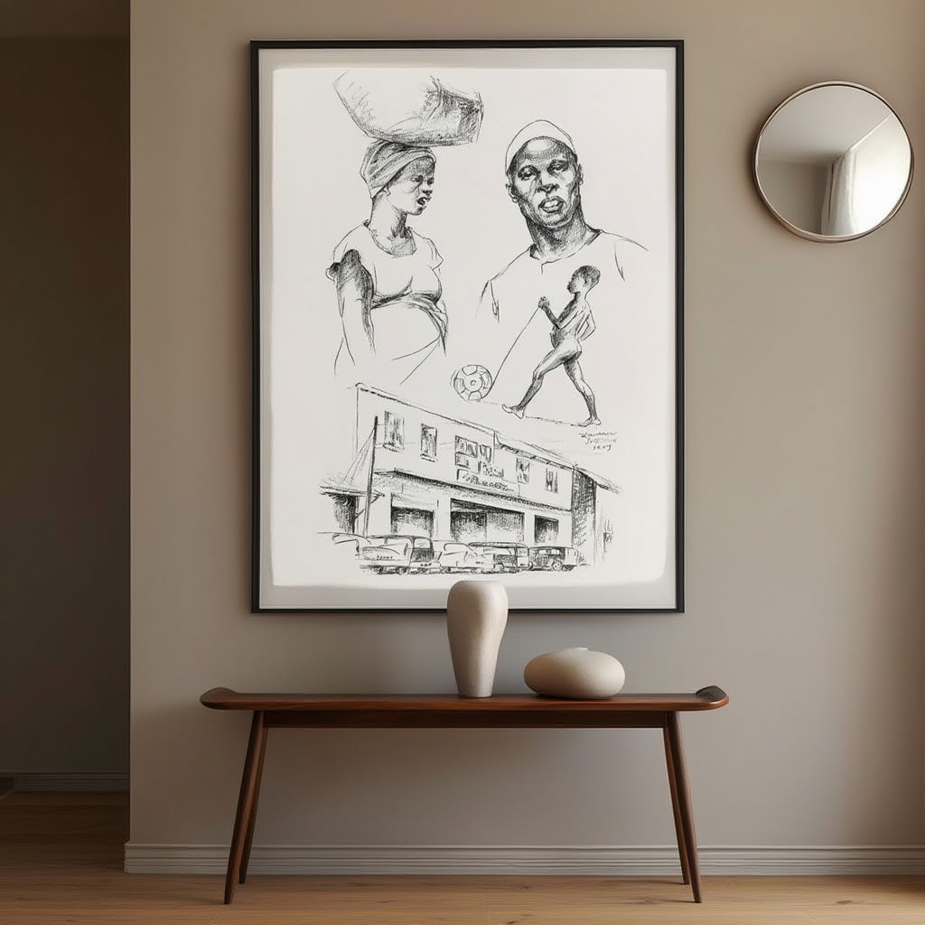 West Africa Vignettes Pl.30 – Elton Fax Poster | Cultural Illustration Art Print