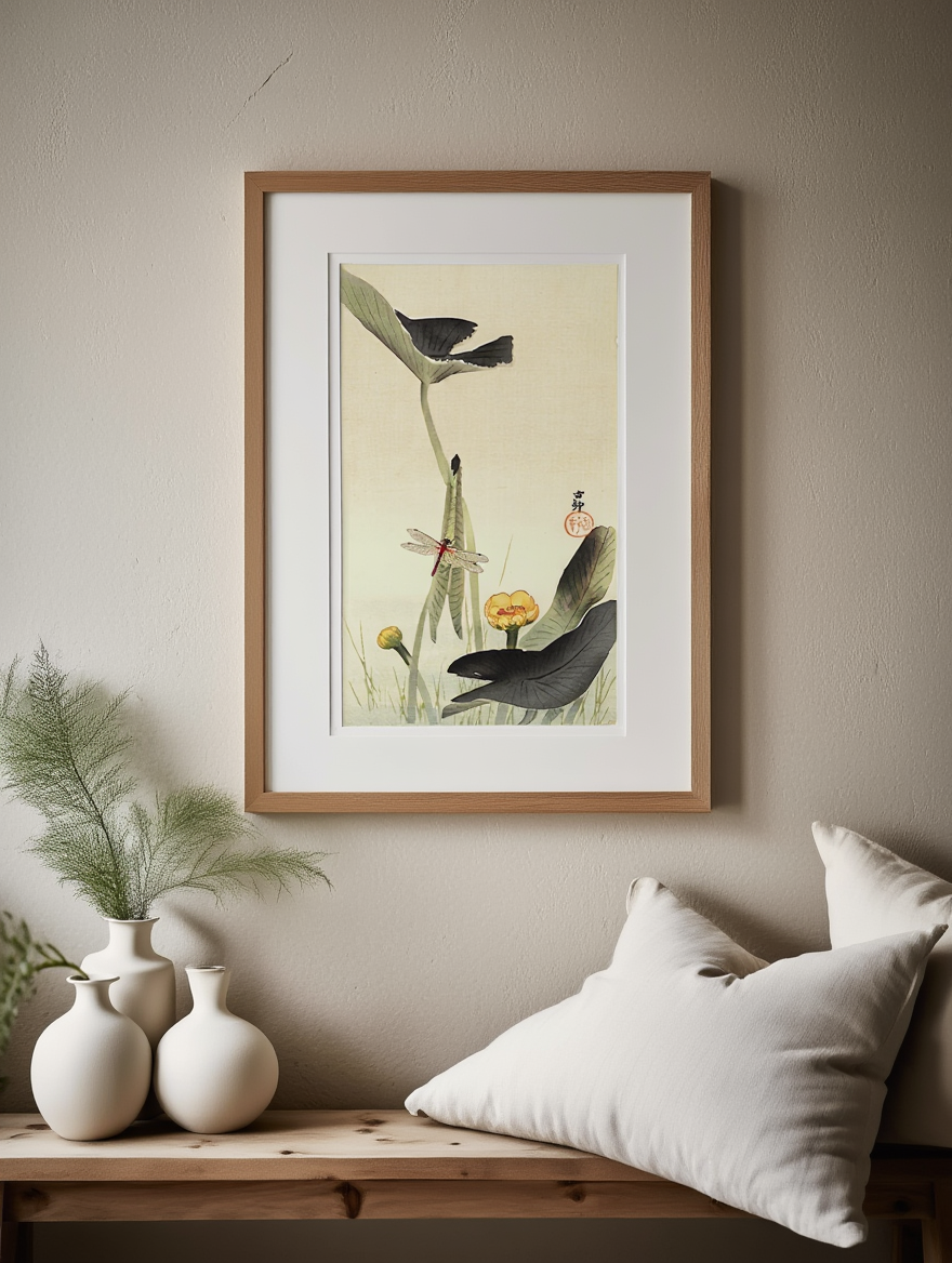 Ohara Koson - Dragonfly and Lotus Poster