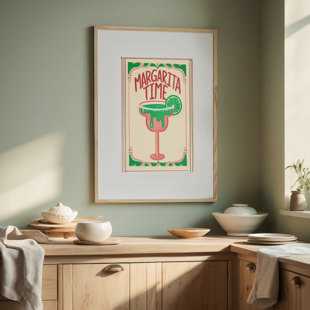 Margarita Time – Fun Minimalist Art Print for Kitchens & Bars