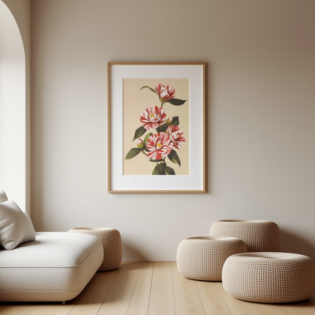 Ogawa Kazumasa - Striped Camellias