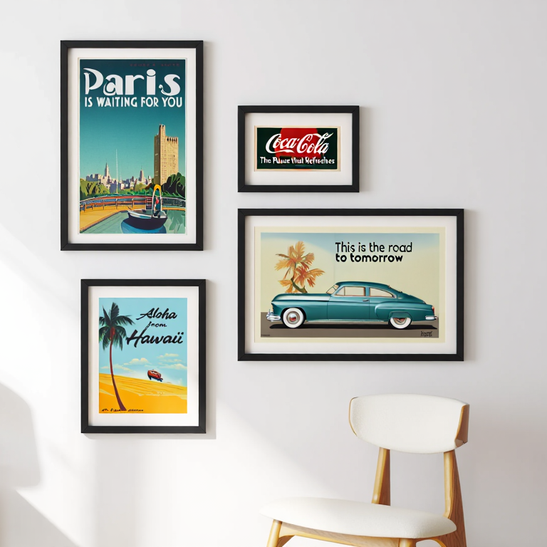Wanderlust Vintage – 4-Piece Travel Gallery Set
