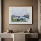 Le Lavoir de Billancourt – Alfred Sisley Poster | Impressionist Landscape Art Print - Hakyarts