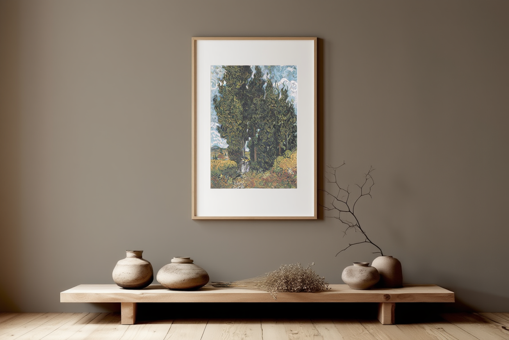 Vincent Van Gogh - Cypresses with Two Figures