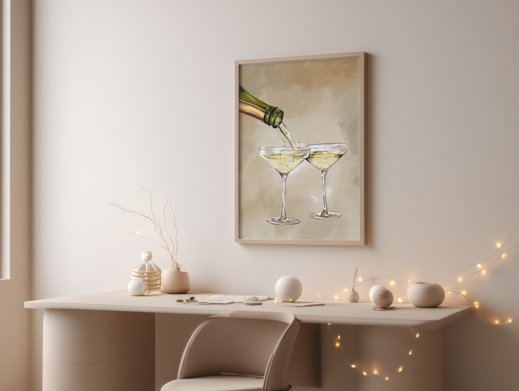 Champagne Drinks Pouring – Art Print