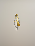 Forgyldt Minimal – Modeillustration med Små Figurer
