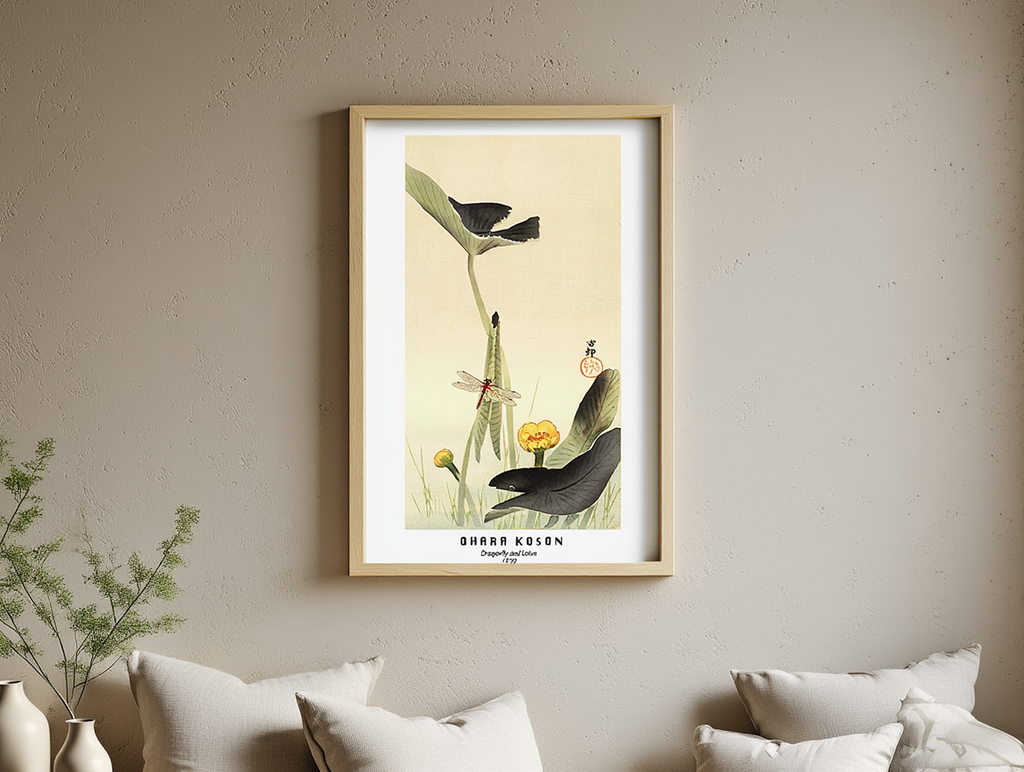 Ohara Koson - Dragonfly and Lotus Poster