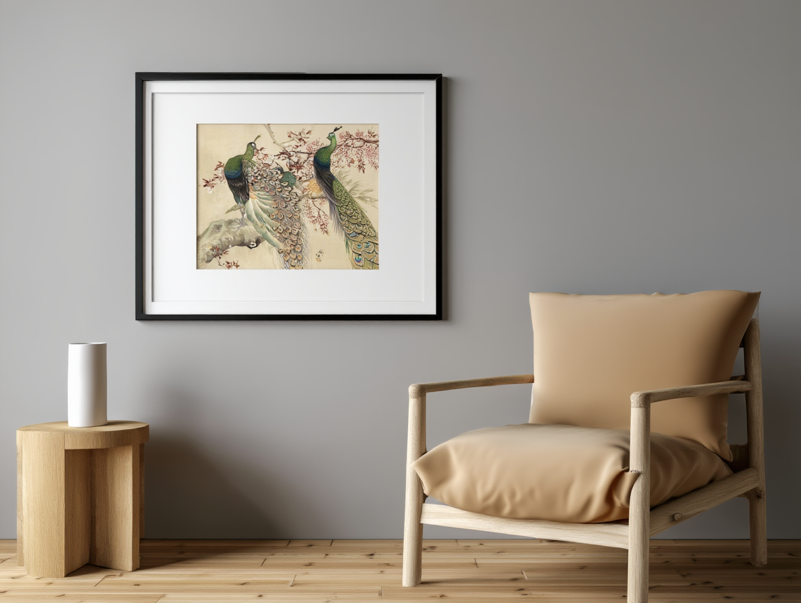 Ohara Koson - To grønne påfugle