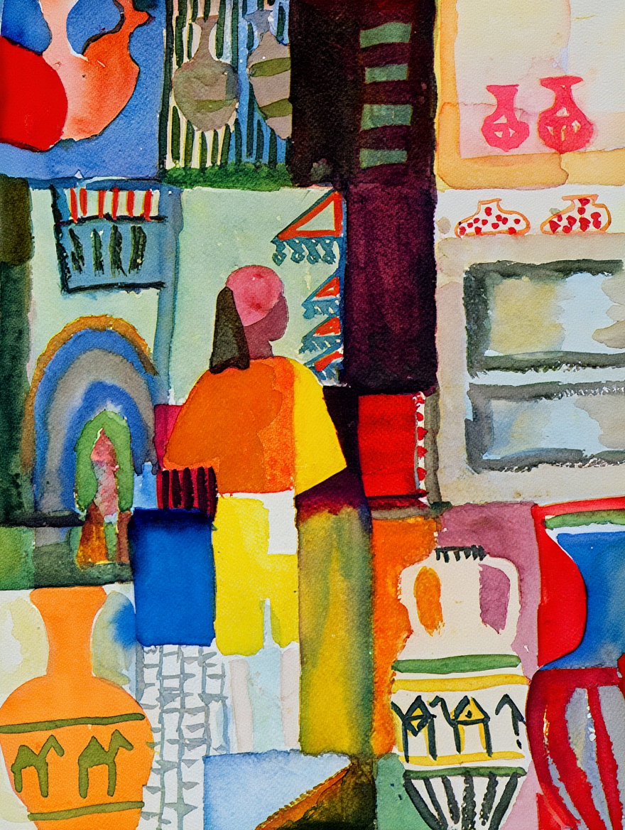 August Macke – Marchand de cruches | HakyArts