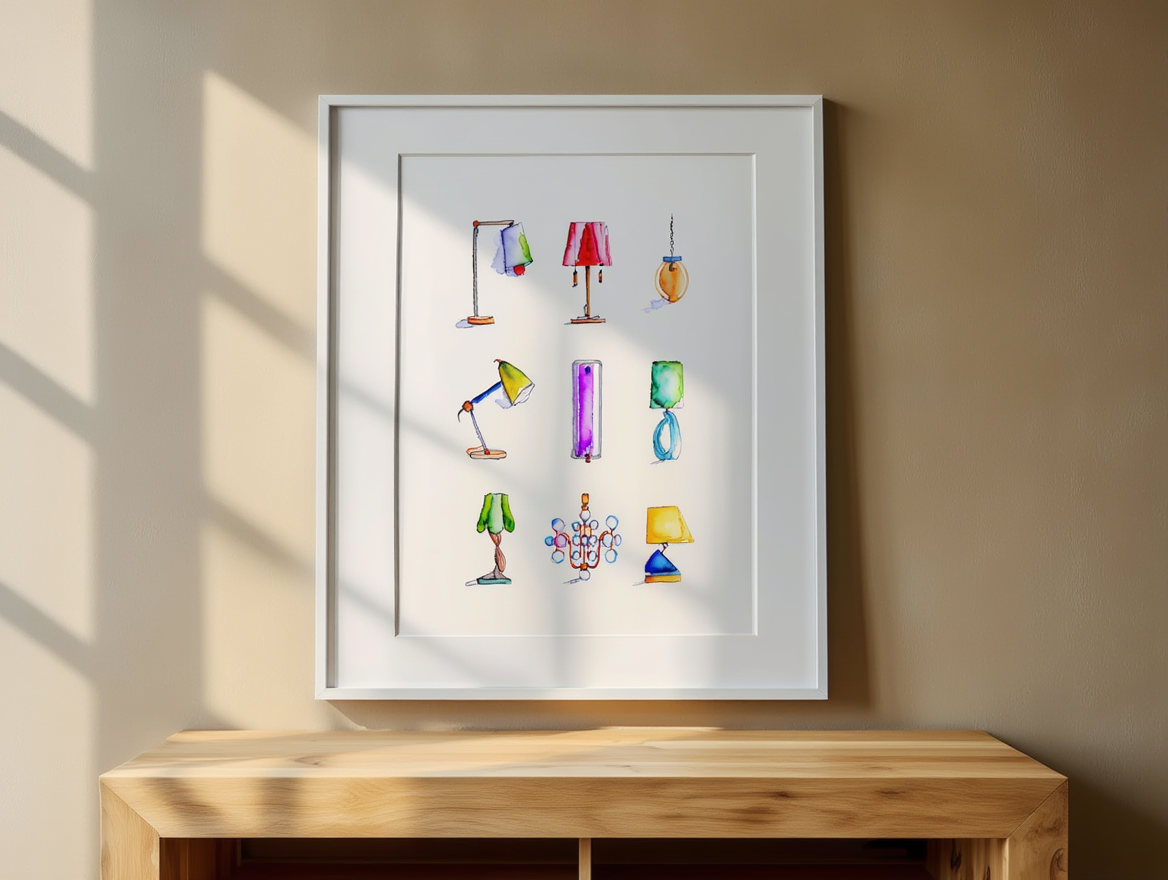 Lampshades Illustration – Modern Art Poster