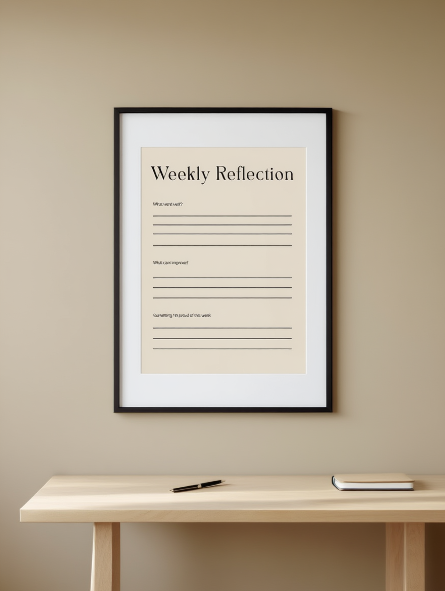 Weekly Reflection – Minimalist Motivational Art Print