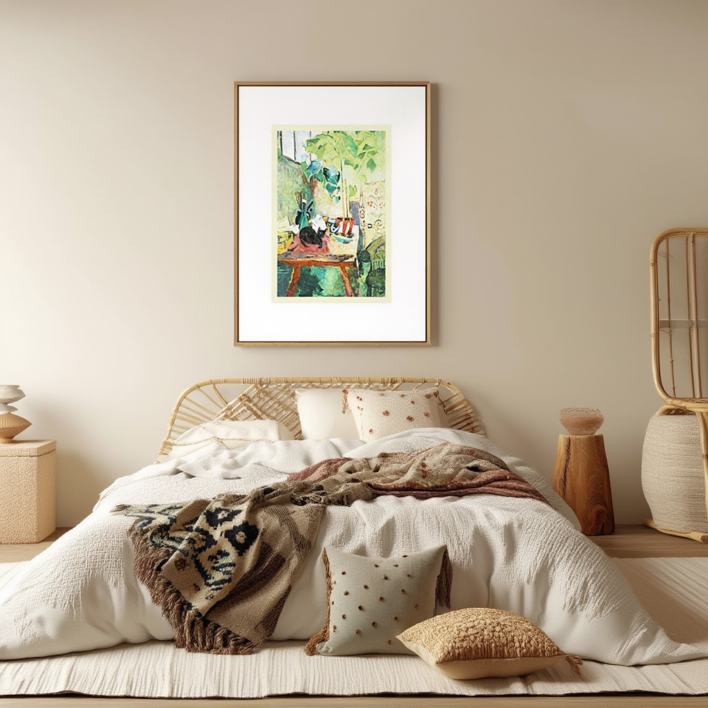 Cat With House Plant  by Oskar Moll - Hakyarts