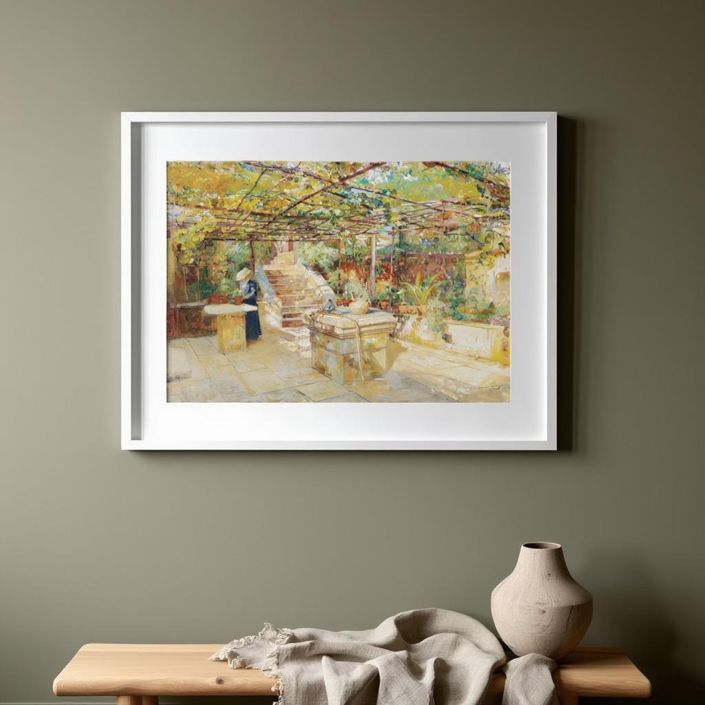 A Flower Lover on a Sunny Terrace