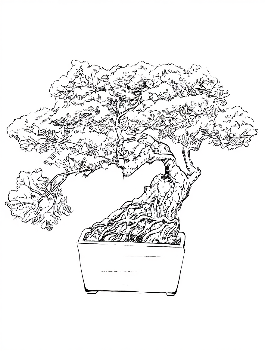 Line Art Trees Poster
