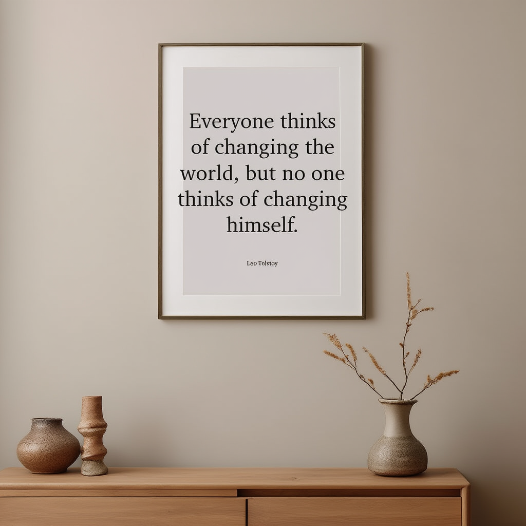 Everyone Thinks Of Changing The World, But No One Thinks Of Changing Himself Poster