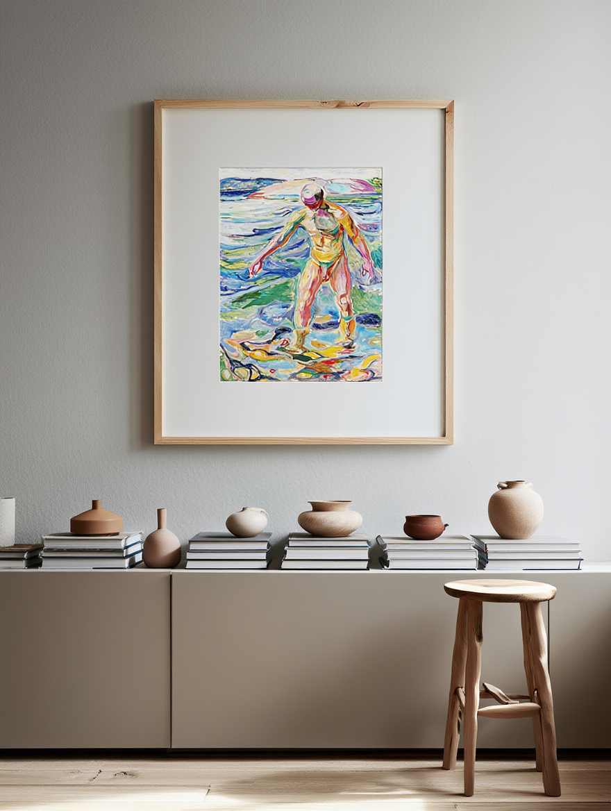 Edvard Munch - Bathing Man Poster