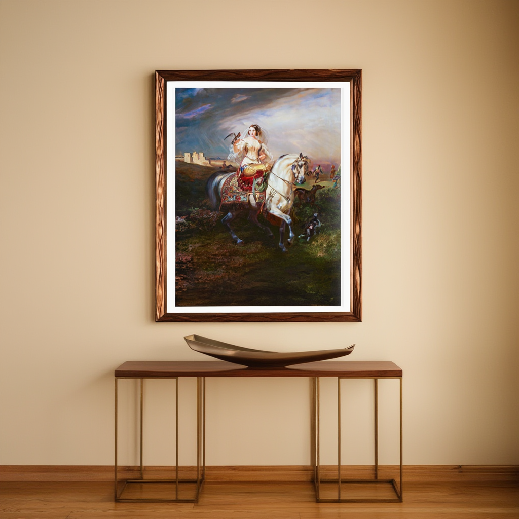 An Algerian Lady Hawking by Horace Vernet (1839) – Orientalist Masterpiece Art Print