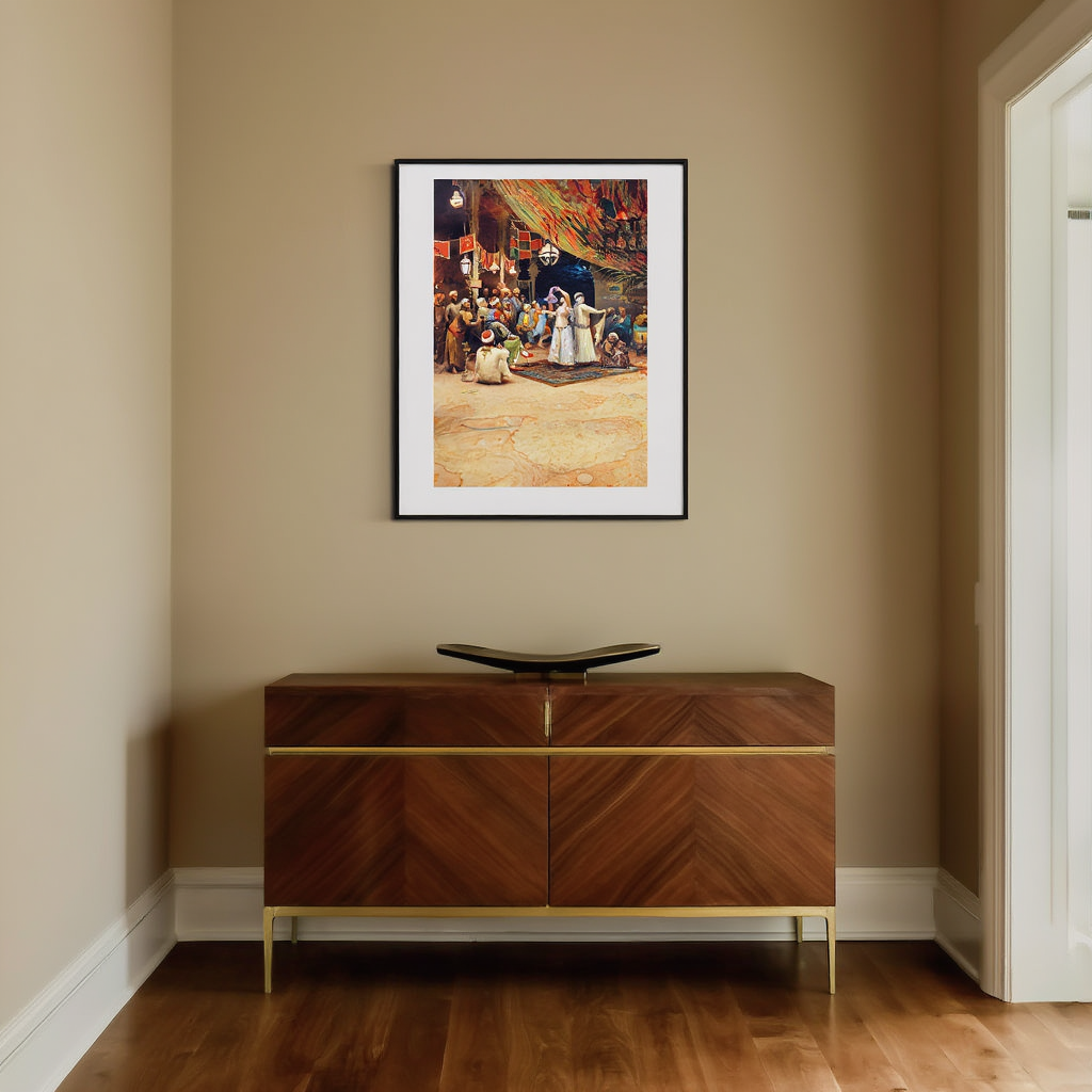 Bajadères in Cairo by Alberto Fabbi (1891) – Orientalist Dance Scene Art Print