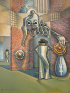 Untitled (Surreal Abstraction) by Benjamin F. Berlin (1939) – Modern Abstract Art Print
