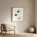 Swallow and Butterflies by Taguchi Tomoki – Japanese Nature Art Print
