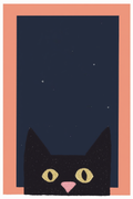 Lazy Loops – Cat Lounging Art Print
