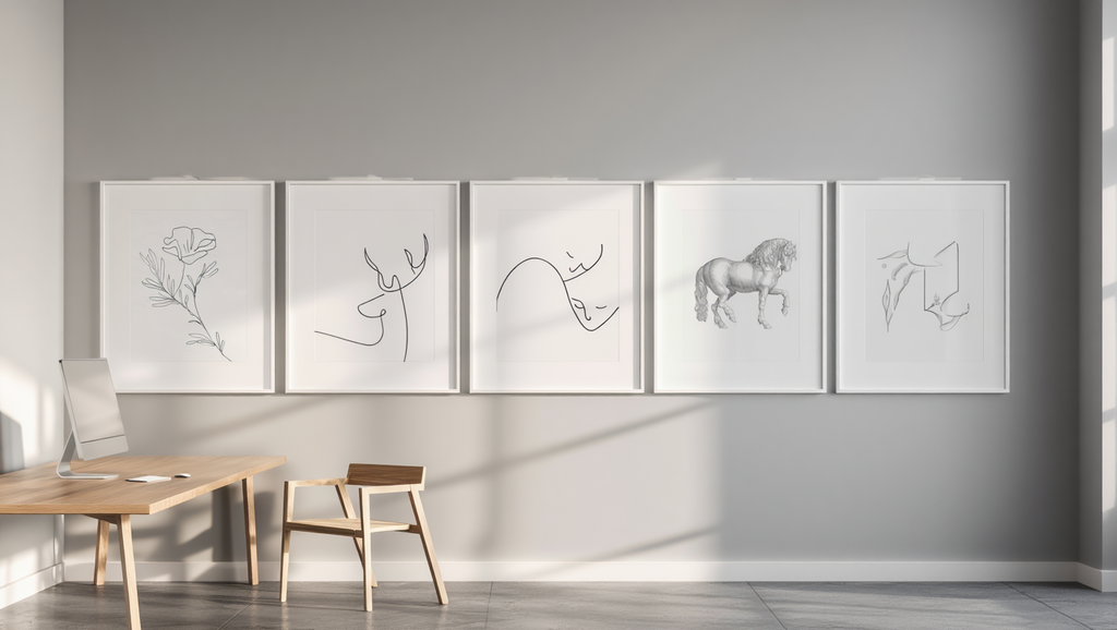 Minimalist Line Art – 5-Piece Wall Art Set
