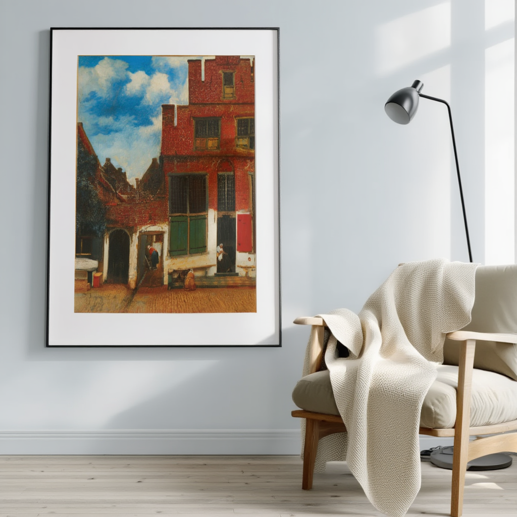The Little Street by Johannes Vermeer – Dutch Golden Age Genre Painting Art Print