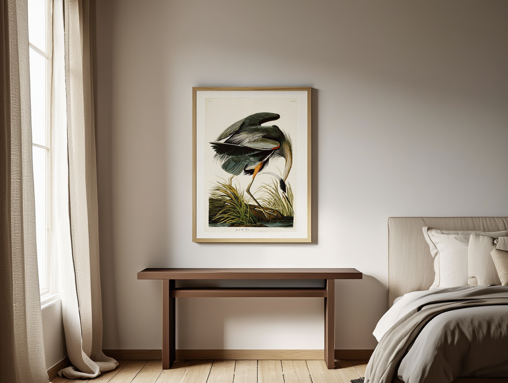 John James Audubon - Great blue Heron Poster