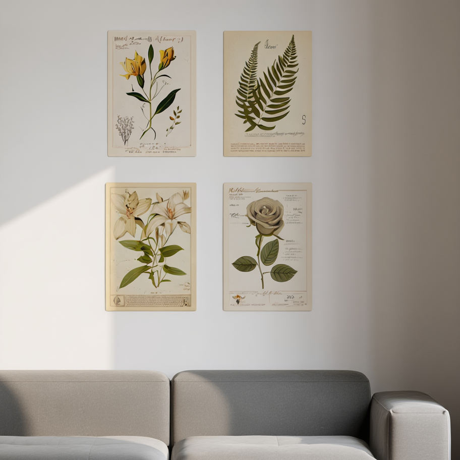 Botanical Grace – Set of 4 Art Prints
