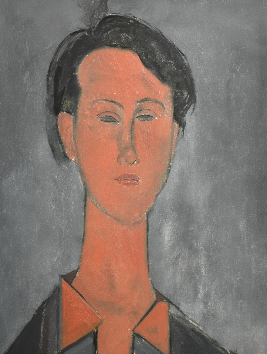 Modigliani Soft Features – Modern Portrait Print