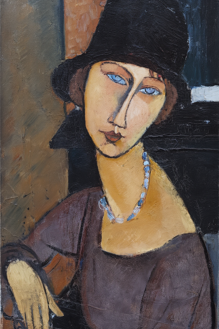 Modigliani Soft Features – Modern Portrait Print