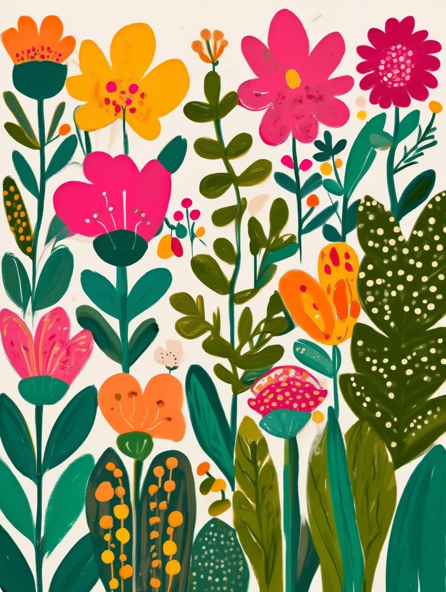 Floral Folk Art – Set of 3 Prints