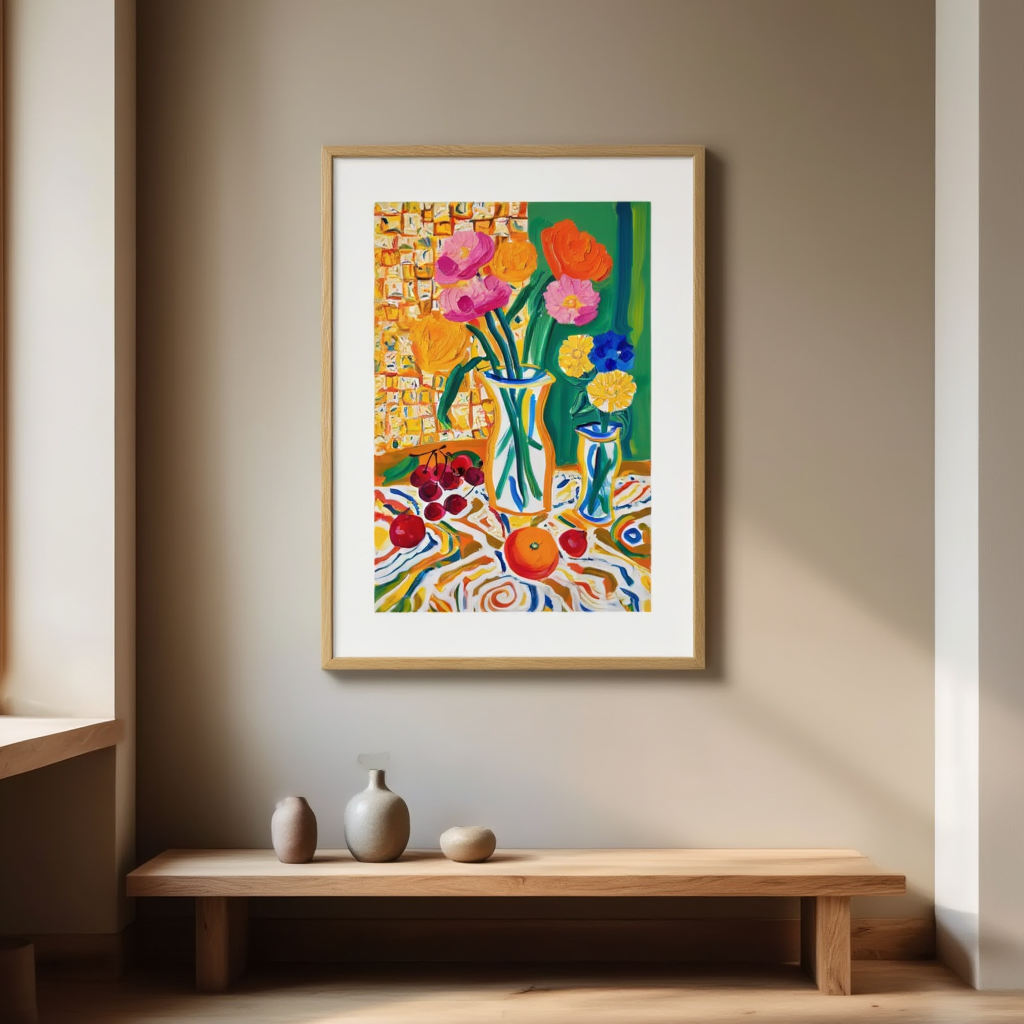 Petals and Porcelain – Minimalist Daily Life Illustration