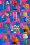 Colourful Lampshades Illustration – Modern Art Poster