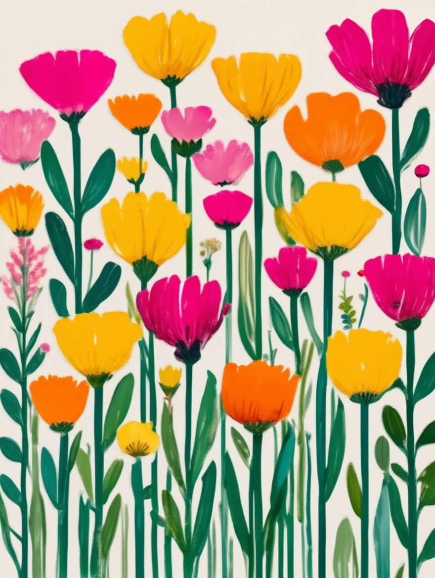 Floral Folk Art – Set of 3 Prints