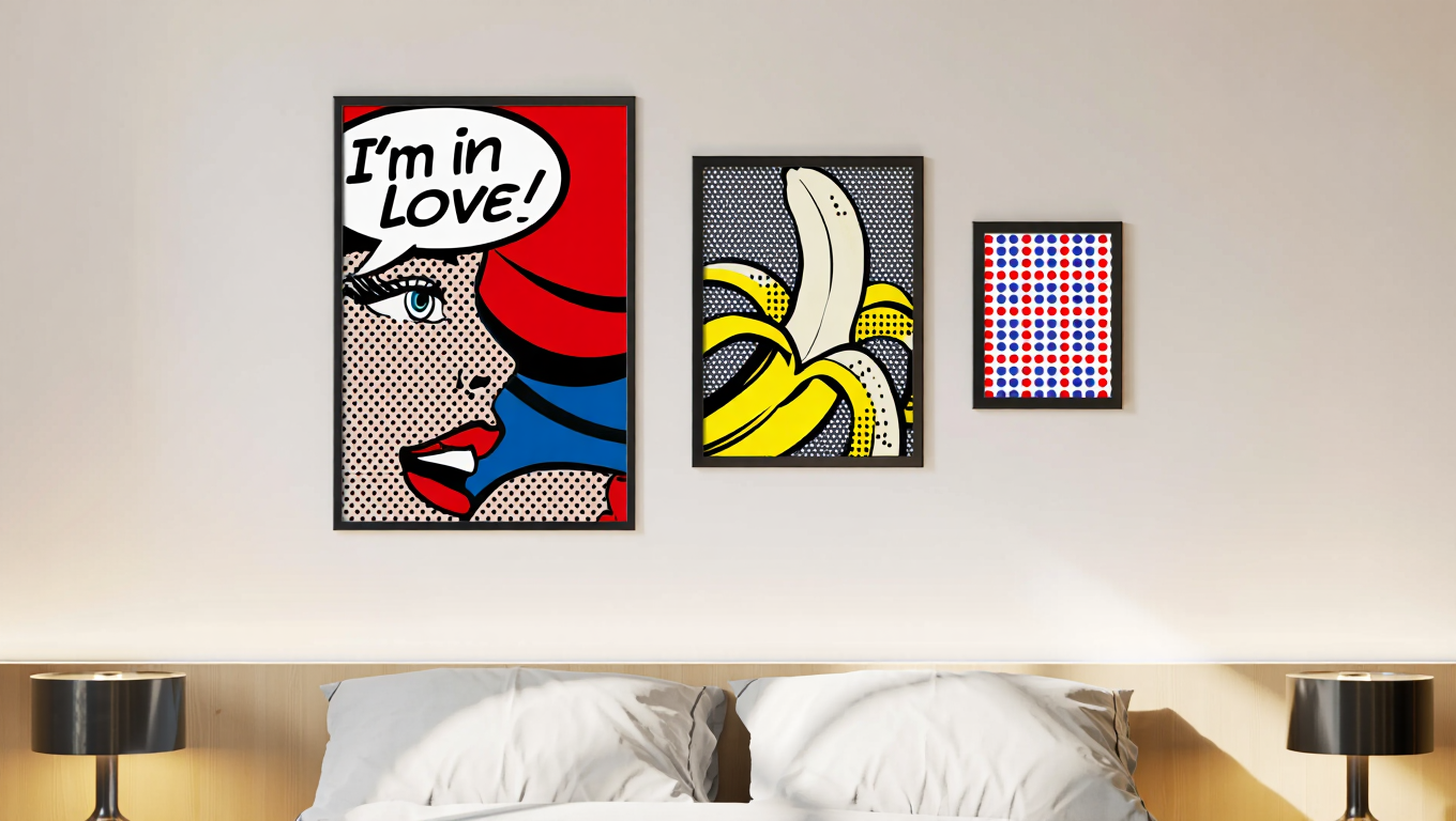 Lichtenstein & Warhol Pop Art – Bedroom Bundle Set of 3