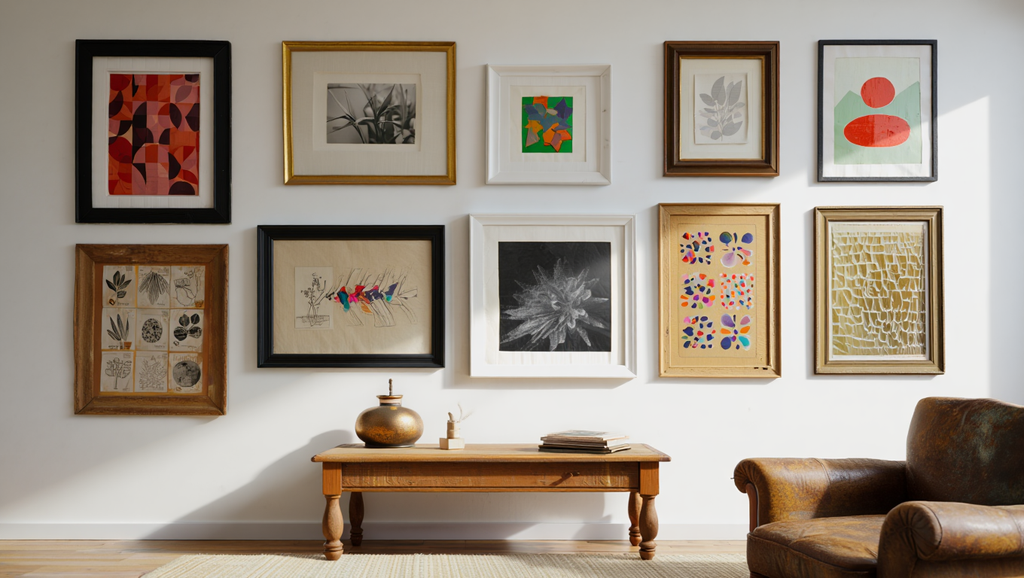 Eclectic Maximalist Gallery Wall – Living Room Set of 10