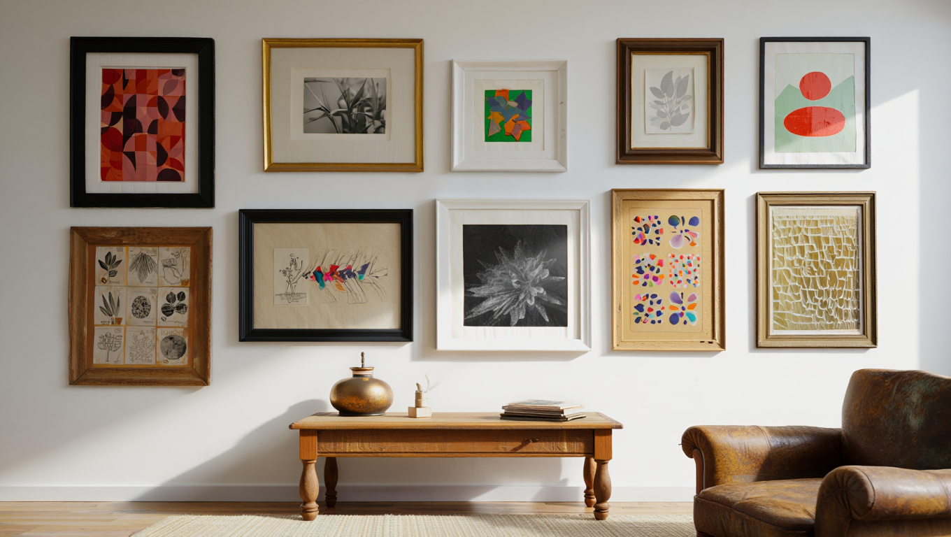 Eclectic Maximalist Gallery Wall – Living Room Set of 10