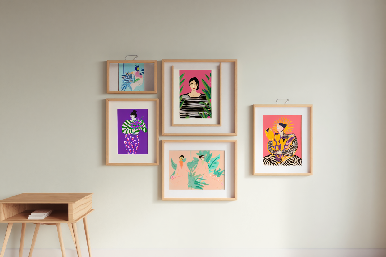 5 Colorful Flower Bouquet Prints – Feminine Wall Art for Living Room, Bedroom & Office Decor