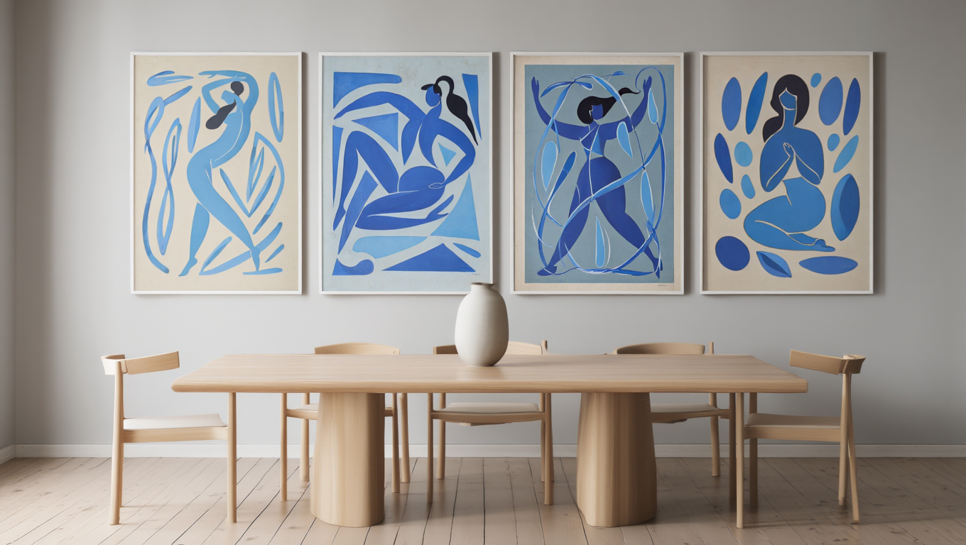 Vintage Blue Matisse Collection – Set of 4