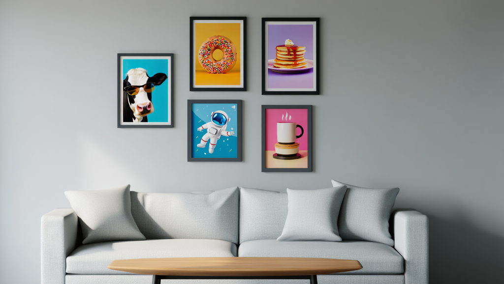 Vibrant Playful Wall Art – Bedroom Pop Art Set of 5