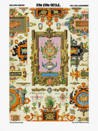 Illustration from L’Ornement Polychrome "XVI XVII" by Auguste Racinet – Vintage French Decorative Art Print