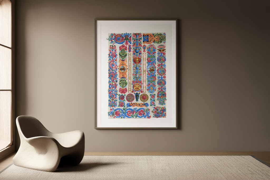 Polychrome Ornament Pl. 52 "Renaissance" by Auguste Racinet – Vintage French Decorative Art Print