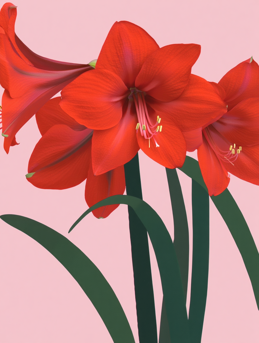 Red Amaryllis – Floral Art Print